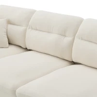 110" x 62" Modern L-Shaped Convertible Sectional Sofa with Free Pillows, 5-Seat Furniture for Living Room, 110″ L x 62″ W x 34″ H, Beige(m-9)