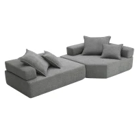 Oversized Modular Sectional Sofa with 2-Piece Free Combination, Spacious Sofa Bed for Living Room, 103.5" L x 47.5" W x 24.5" H, Gray(m-2)