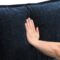 Modern U-Shaped 6-Seat Sectional Sofa with Chaise Lounge, Upholstered Sleeper Couch with Waist Pillows, 110″ L x 55″ W x 33″ H, Blue(m-11)