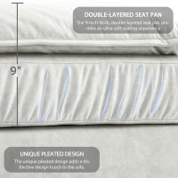 Oversized Luxury Sectional Sofa with Bentwood Armrests, Double Cushions, Ottoman, 4-Seat, L Shape Couch for Living Room, Beige(m-9)