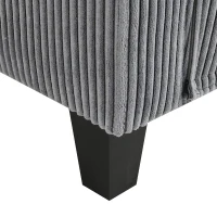 87" x 61" Modern L-Shaped Corduroy Sofa with Reversible Chaise, 4-Seat, Couch with Pillows for Living Room, 87″ L x 61″ W x 33″ H, Gray(m-11)