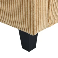 87" x 61" Modern L-Shaped Corduroy Sofa with Reversible Chaise, 4-Seat, Couch with Pillows for Living Room, 87″ L x 61″ W x 33″ H, Yellow(m-11)