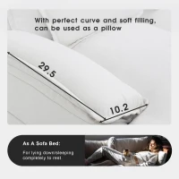 Modern U-Shaped 6-Seat Sectional Sofa with Chaise Lounge, Upholstered Sleeper Couch with Waist Pillows, 110″ L x 55″ W x 33″ H, White(m-6)