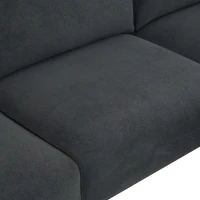 103.5" Modern L-Shaped 4-Seat Velvet Fabric Sectional Sofa Set with Convertible Ottoman, Freely Combinable for Living Room, Dark Grey(m-10)