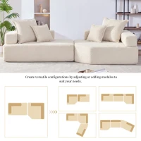 Oversized Modular Sectional Sofa with 2-Piece Free Combination, Spacious Sofa Bed for Living Room, 103.5" L x 47.5" W x 24.5" H, Beige(m-8)