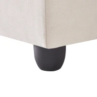 89" x 79" Modern Sectional Sofa with Vertical Stripes and 2 Pillows, 5-Seat Couch with Convertible Ottoman, for Living Room, Beige(m-12)