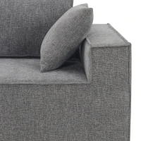 Minimalist Modular Sectional Sofa, Wrinkle-Resistant Chenille, L-Shaped Sleeper, No Assembly Required, 111.5" L x 72" W x 32" H, Gray(m-10)