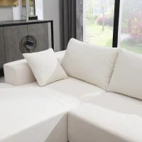 109" x 68" Modern Minimalist Upholstered Sleeper Couch with Square Arms and Pillows, No Assembly Required, Cream(m-10)