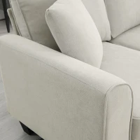 108" Modern U-Shaped 7-Seat Fabric Sectional Sofa Set with 3 Pillows, for Living Room, Apartment, Office, 108″ L x 85.5″ W x 33.5″ H, Beige(m-7)