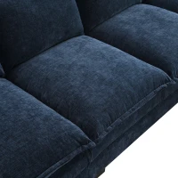 118" x 55" Modern L-Shaped Chenille Cloud Sofa with Double Seat Cushions and Chaise Lounge, 5-Seat Couch for Living Room, Dark Navy(m-10)