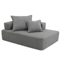 Lounge Frame for Oversized Modular U Shaped Sectional Sofa, Spacious Foam-Filled Sofa Bed for Living Room, 56" L x 36" W x 24.5" H, Gray(m-2)