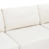116" Modular L-Shaped Sectional Sofa with 5-Piece Free Combination, Luxury Foam-Filled Sleeper Sofa Bed, 116″ L x 116″ W x 30″ H, Beige(m-11)