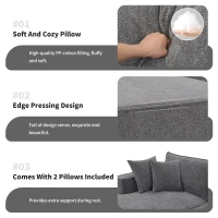 Minimalist Modular Sectional Sofa, Wrinkle-Resistant Chenille, L-Shaped Sleeper, No Assembly Required, 111.5" L x 72" W x 32" H, Gray(m-5)