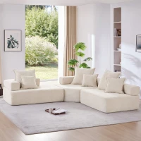 Oversized Modular L Shaped Sectional Sofa with 3-Piece Free Combination, Convertible Couch for Living Room, 103.5" L x 95.5" W x 24.5" H, Beige(m-1)