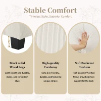 133" x 65" U-Shaped Corduroy Modular Sectional Sofa with Armrest Bags, 6-Seat Freely Combinable Sofa Bed, for Living Room, Beige(m-4)