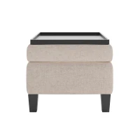 87" Modern Sectional Sofa with Coffee Table, Ottoman, Armrests, 6 Pillows, 6-Seat Couch for Living Room, 87″ L x 87″ W x 30″ H, Beige(m-11)