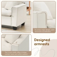 100" Modern L-Shaped Convertible Sectional Sofa with Free Pillows, 4-Seat Sofa for Living Room, 100″ L x 59″ W x 34″ H, Beige(m-5)