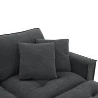 100" Modern L-Shaped Convertible Sectional Sofa with Free Pillows, 4-Seat Sofa for Living Room, 100″ L x 59″ W x 34″ H, Dark Gray(m-9)