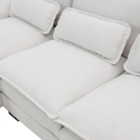 Modern U-Shaped 6-Seat Sectional Sofa with Chaise Lounge, Upholstered Sleeper Couch with Waist Pillows, 110″ L x 55″ W x 33″ H, White(m-10)