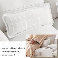 123" Modern U-Shaped 6-Seat Upholstered Sleeper Sofa Set with Console, Cupholders, USB Ports, and Chaise, 123″ L x 55″ W x 33″ H, White(m-6)