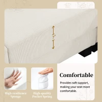 Wide Seat Corduroy Modular Sectional Sofa Bed, Couch Set with Armrest Pillow, 6 Seat Free Combination Sofa, 73" L x 65" W x 34" H, Beige(m-7)