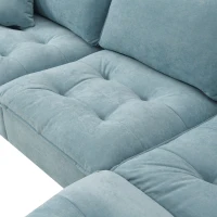 100" Modern L-Shaped Convertible Sectional Sofa with Free Pillows, 4-Seat Sofa for Living Room, 100″ L x 59″ W x 34″ H, Light Blue(m-10)