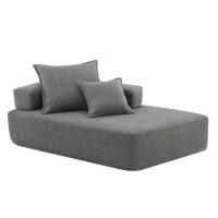Luxury Boucle Convertible Sleeper Couch, Oversized Modular U Shaped Sectional Sofa, for Living Room, 68" L x 36" W x 24.5" H, Gray(m-2)