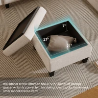 87" Modern Sectional Sofa with Coffee Table, Ottoman, Armrests, 6 Pillows, 6-Seat Couch for Living Room, 87″ L x 87″ W x 30″ H, Beige(m-8)