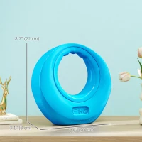 Soozier 13lbs Kettlebell, Kettle Bell with Wide Handle for Home Gym Weight Lifting and Strength Training, Light Blue(m-3)