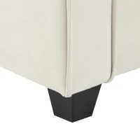 100" Modern L-Shaped Convertible Sectional Sofa with Free Pillows, 4-Seat Sofa for Living Room, 100″ L x 59″ W x 34″ H, Beige(m-11)