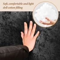 84" Modern Chenille L-Shaped Sofa with Reversible Lounge, 4-Seat, Indoor Furniture with Reversible Chaise and 2 Pillows, Black(m-6)