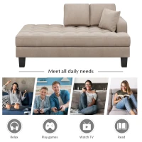 Deep Tufted Upholstered 2-Piece Chaise Lounge Set with Toss Pillows, Foam Cushions, and Track Arms, 64" L x 31.5" W x 33" H, Warm Grey(m-4)