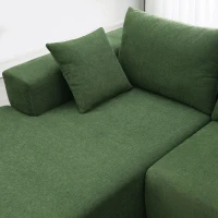 109" x 68" Modern Minimalist Upholstered Sleeper Couch with Square Arms and Pillows, No Assembly Required, Green(m-9)