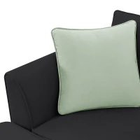 112" x 87" 7-Seater Modular Sofa with Ottoman and 3 Pillows, L-Shaped Fabric Couch Set, Modern Living Room Furniture, Black(m-10)