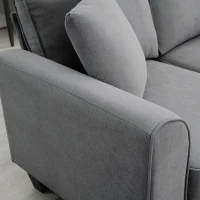 108" Modern U-Shaped 7-Seat Fabric Sectional Sofa Set with 3 Pillows, for Living Room, Apartment, 108″ L x 85.5″ W x 33.5″ H, Dark Grey(m-7)