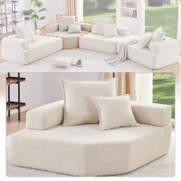 Corner Frame for Oversized Modular U Shaped Sectional Sofa, Spacious Foam-Filled Sofa Bed for Living Room, 47.5" L x 47.5" W x 24.5" H, Beige(m-4)