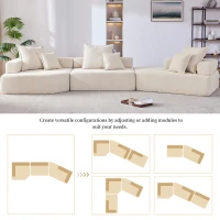 Oversized Modular Sectional Sofa with 3-Piece Free Combination, Convertible Sleeper Couch for Living Room, 156" L x 47.5" W x 24.5" H, Beige(m-8)