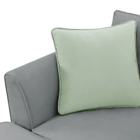 112" x 87" 7-Seater Modular Sofa with Ottoman and 3 Pillows, L-Shaped Fabric Couch Set, Modern Living Room Furniture, Gray(m-10)