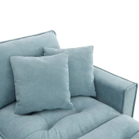 100" Modern L-Shaped Convertible Sectional Sofa with Free Pillows, 4-Seat Sofa for Living Room, 100″ L x 59″ W x 34″ H, Light Blue(m-9)