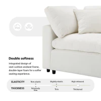 130" x 65" Modern Modular Cloud Sofa Bed with Ottoman, 6-Seat, Convertible U Shaped Sofa for Living Room, Apartment, Beige(m-5)