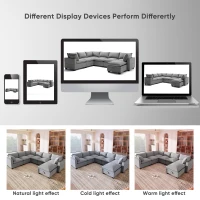 120" x 93" Modern U-Shape Modular Sofa with Storage Ottoman and 2 Pillows, 7-Seat Freely Combinable Furniture for Living Room, Gray(m-4)