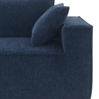Minimalist Modular Sectional Sofa, Wrinkle-Resistant Chenille, L-Shaped Sleeper, No Assembly Required, 111.5" L x 72" W x 32" H, Dark Blue(m-11)