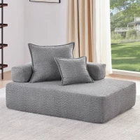 Lounge Frame for Oversized Modular U Shaped Sectional Sofa, Spacious Foam-Filled Sofa Bed for Living Room, 56" L x 36" W x 24.5" H, Gray(m-1)