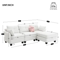 92" x 63" Modern L-Shaped Teddy Velvet Sectional Sofa with Charging Ports, Storage Ottoman and 3 Pillows, for Living Room, Beige(m-3)