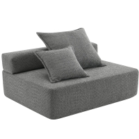 Loveseat Frame for Oversized Modular U Shaped Sectional Sofa, Spacious Foam-Filled Sofa Bed for Living Room, 48" L x 36" W x 24.5" H, Gray
