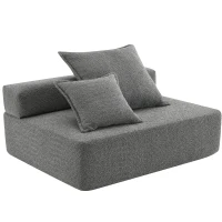 Loveseat Frame for Oversized Modular U Shaped Sectional Sofa, Spacious Foam-Filled Sofa Bed for Living Room, 48" L x 36" W x 24.5" H, Gray(m-2)