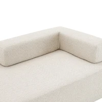 Luxury Boucle Convertible Sleeper Couch, Oversized Modular U Shaped Sectional Sofa, for Living Room, 68" L x 36" W x 24.5" H, Beige(m-9)