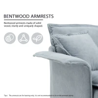 Oversized Luxury Sectional Sofa with Bentwood Armrests, Double Cushions, Ottoman, 4-Seat, L Shape Couch for Living Room, Blue(m-5)