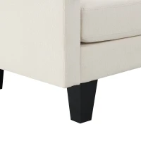 Modern 5-Seat L-Shape Sectional Sofa with Chaise Lounge and 3 Pillows, Terrycloth Upholstery, 90″ L x 88″ W x 35″ H, Beige(m-10)