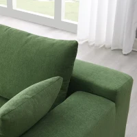 109" x 68" Modern Minimalist Upholstered Sleeper Couch with Square Arms and Pillows, No Assembly Required, Green(m-11)